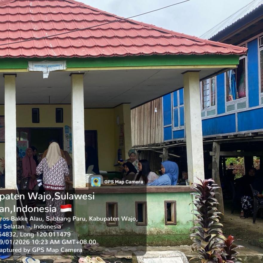 pelayanan posyandu dan posbindu di gelar di Desa Benteng Lompoe